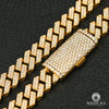 Bracelet à Diamants en Or 10K | Bracelet Homme 12mm Bracelet Cuban Prong Big Box-Lock 8.5’’ / Or Jaune