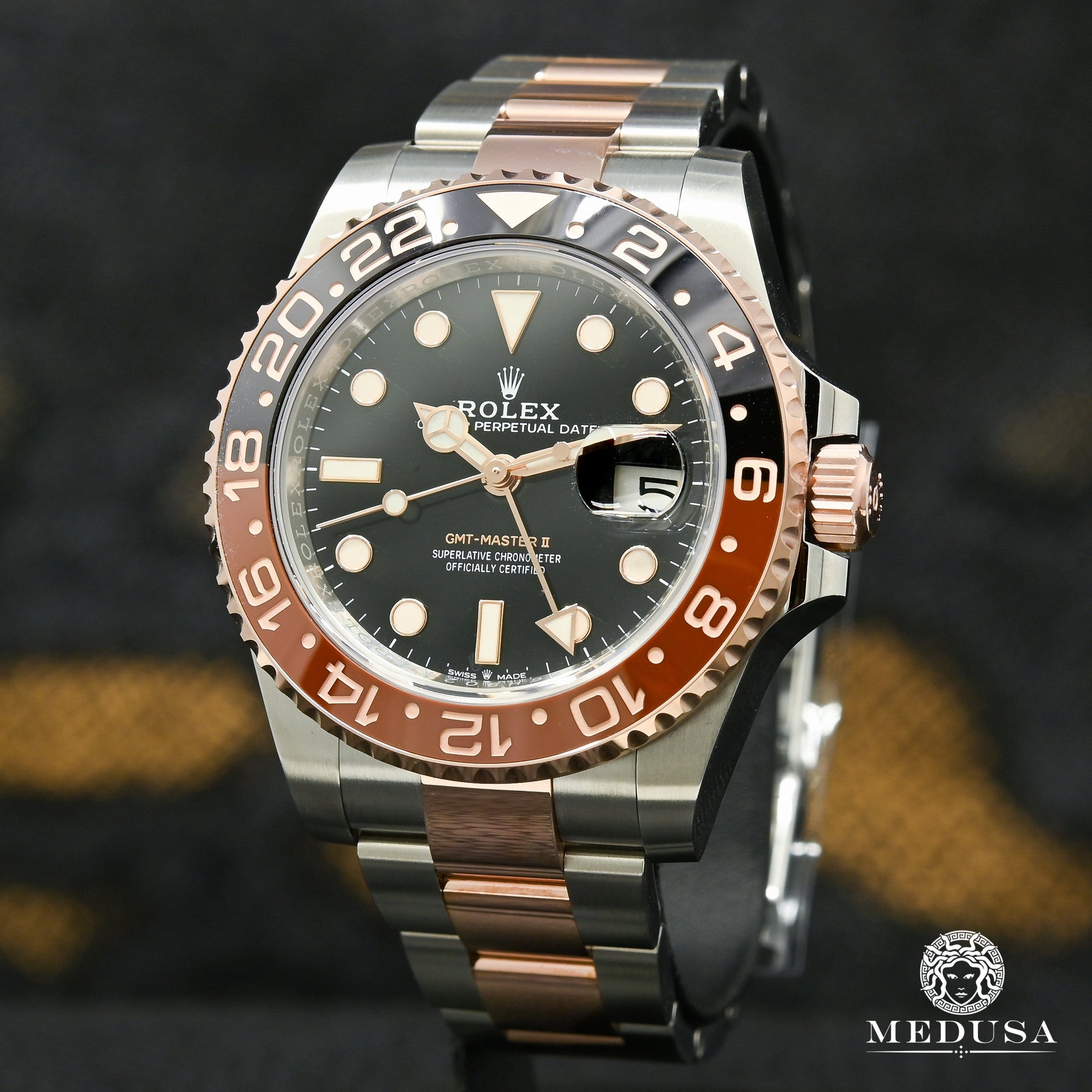 Montre Rolex | Montre Homme Rolex GMT-Master II 40mm - Rootbeer Or Rose 2 Tons