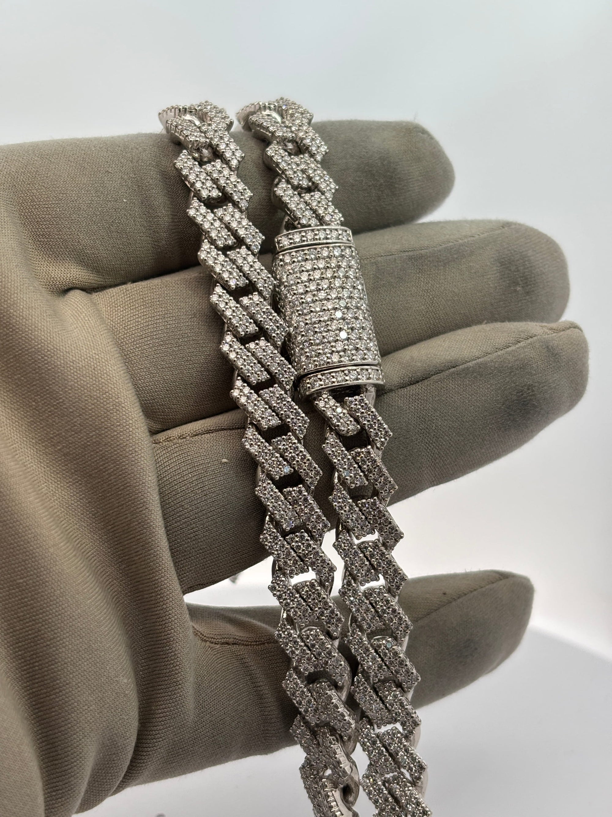 Bijoux Liquidation | Neuf 10.5mm Cuban prong diamant