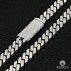 Bracelet à Diamants en Or 10K | Bracelet Homme 12mm Bracelet Cuban Prong Big Box-Lock 8.5’’ / Or Blanc