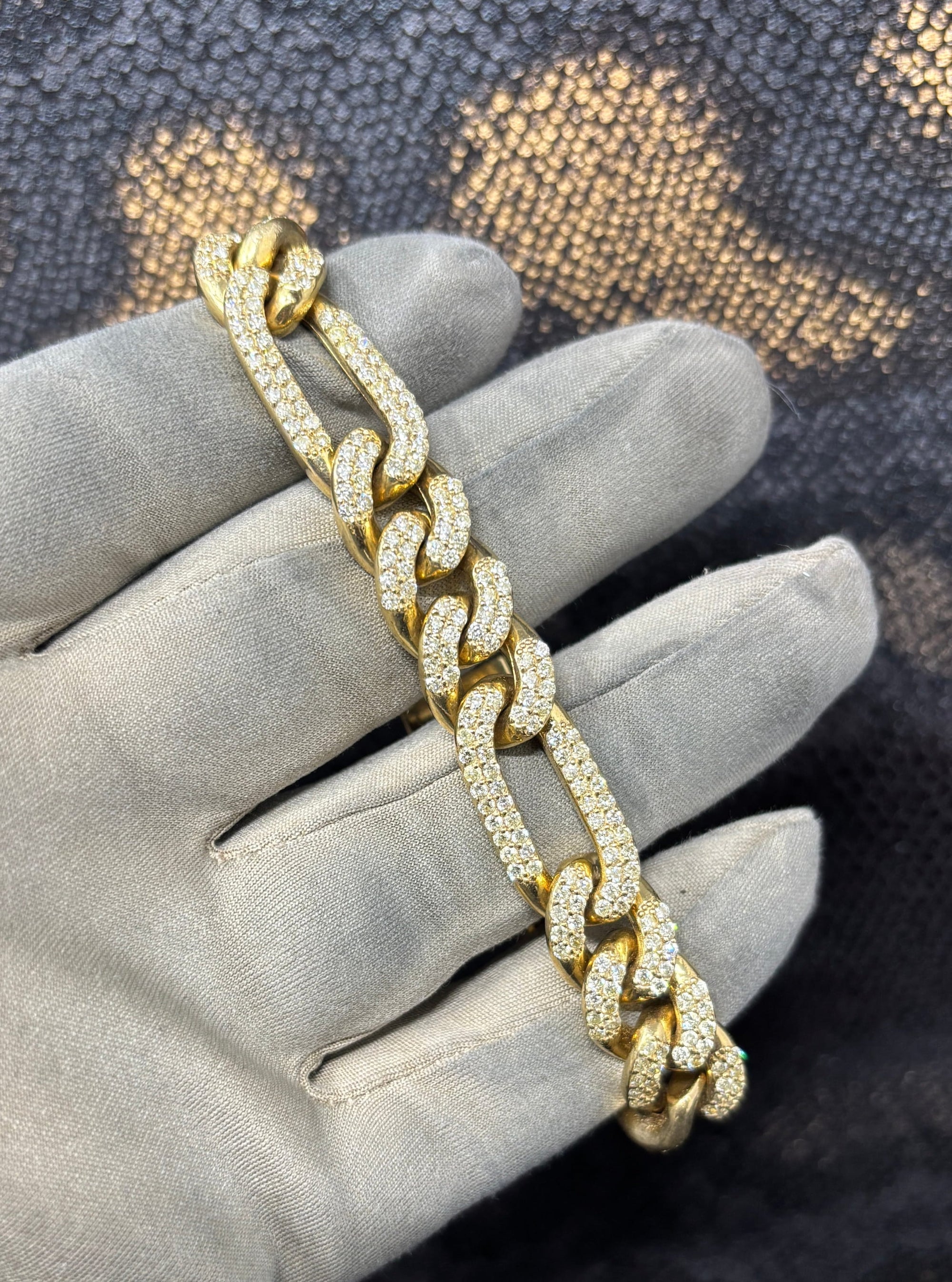 Bijoux Liquidation | Neuf 12mm Bracelet figaro diamant