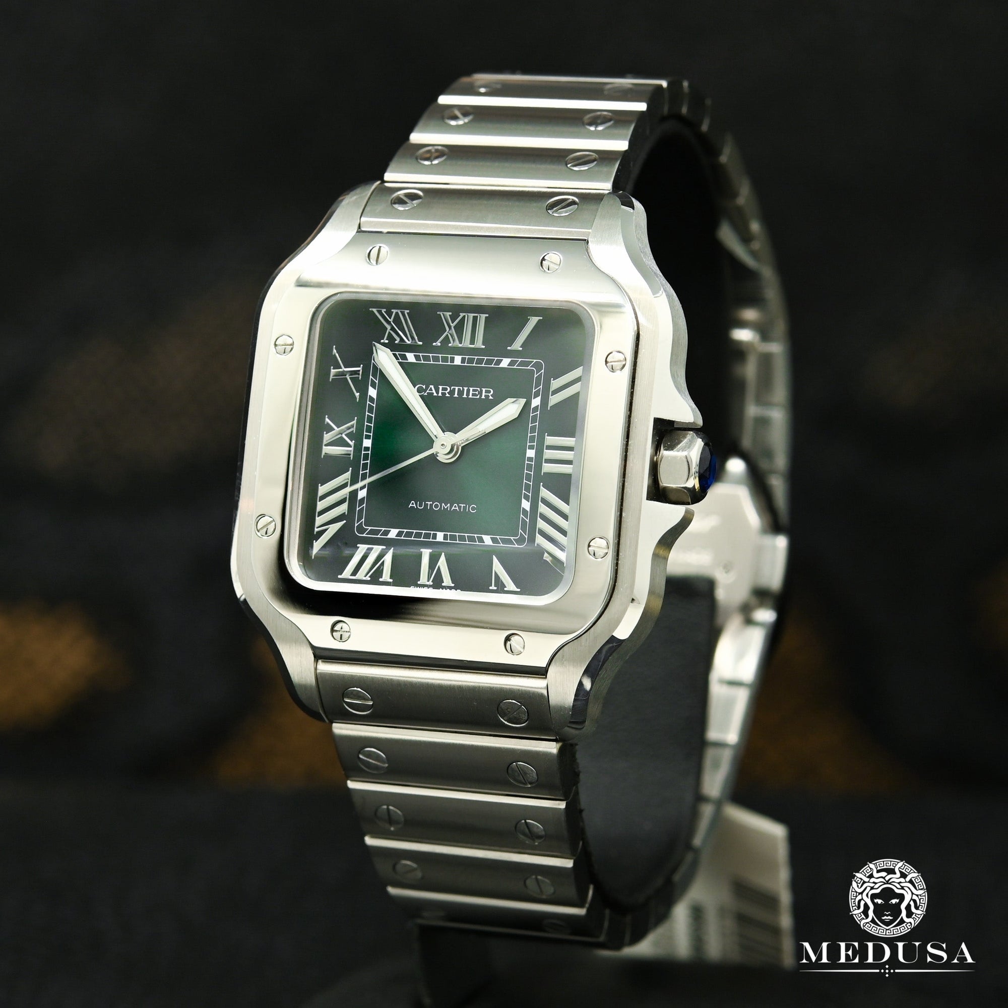 Cartier watch | Cartier Santos Green Stainless 36mm Men's Watch