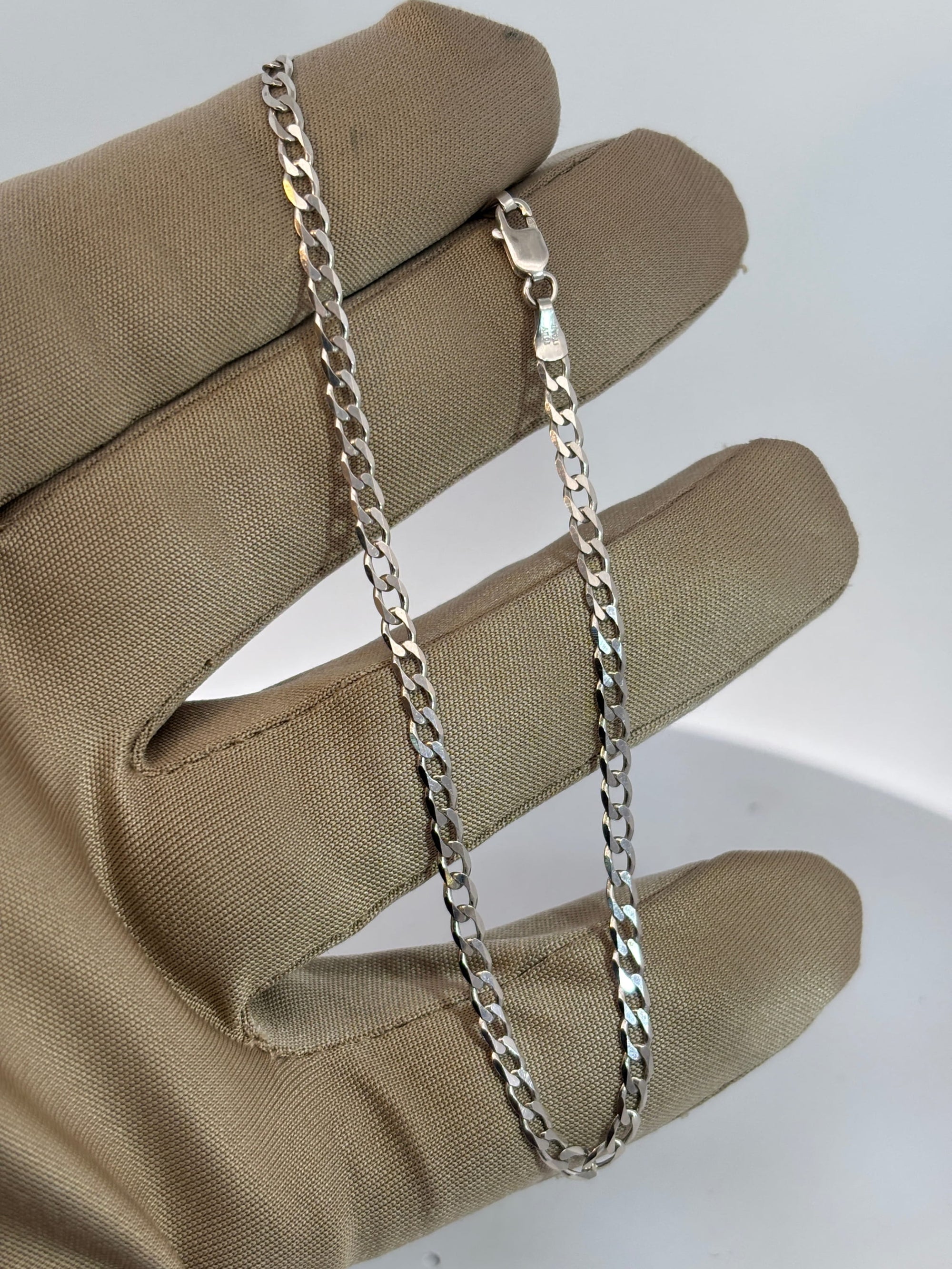 Bijoux Liquidation | Remise à Neuf 3mm bracelet curb or blanc
