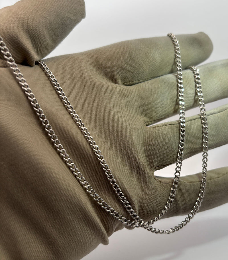 Bijoux Seconde Main | Remise à Neuf 3mm Cuban or blanc