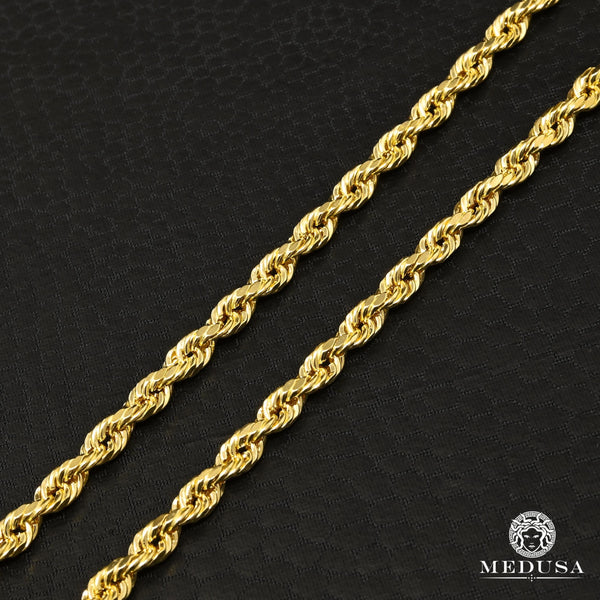 14K Gold Chain 3mm Rope 585 Chain Medusa Jewelry