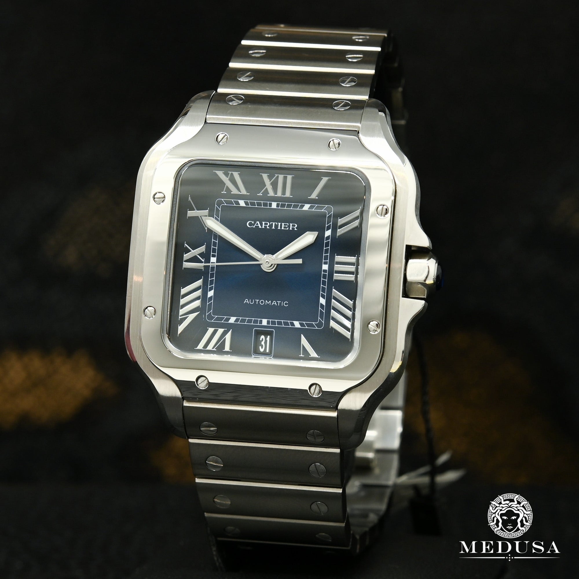 Cartier watch | Cartier Santos 100 XL Blue Stainless 40mm Men's Watch