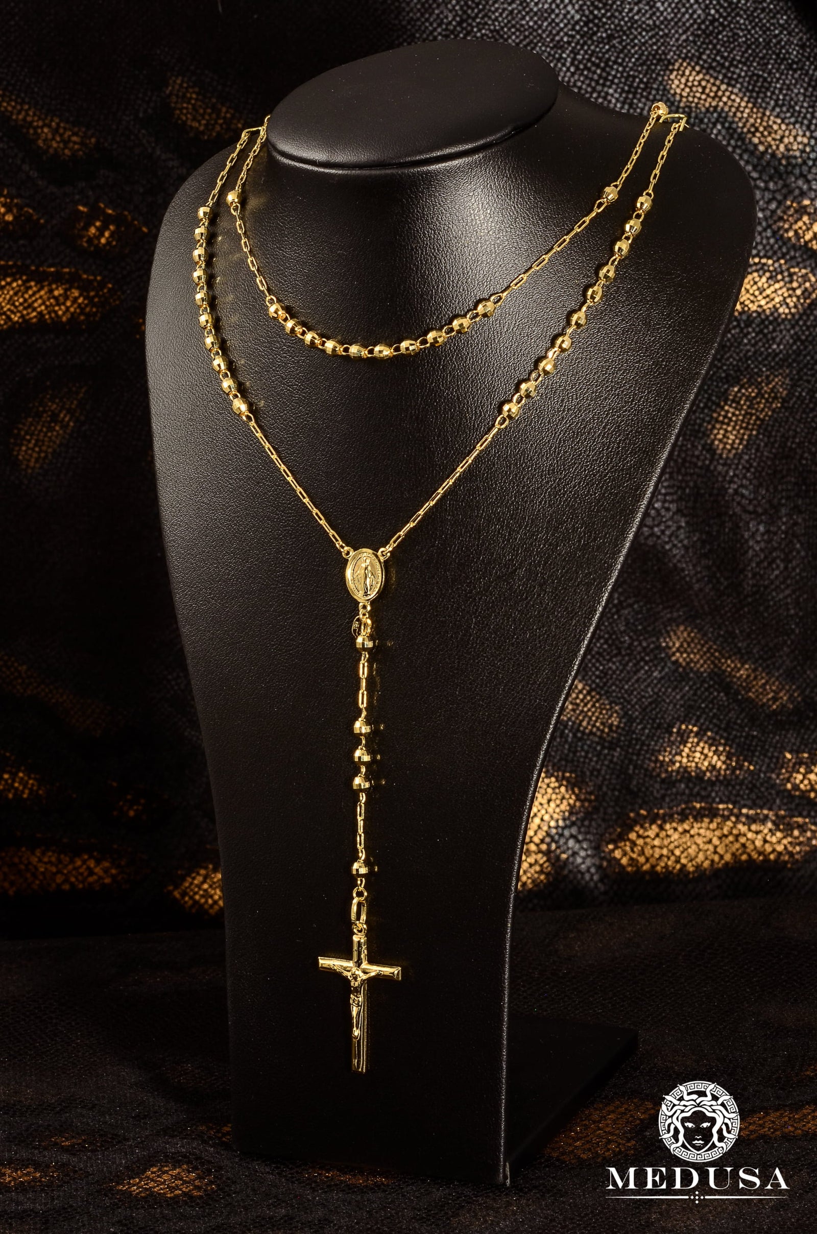 Chaîne en Or 10K | Chaîne 4mm Chapelet Or Jaune