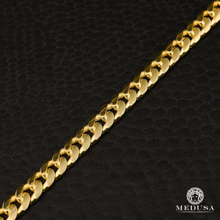 7mm Solid Cuban Link Bracelet  - 8,5'' / Yellow Gold