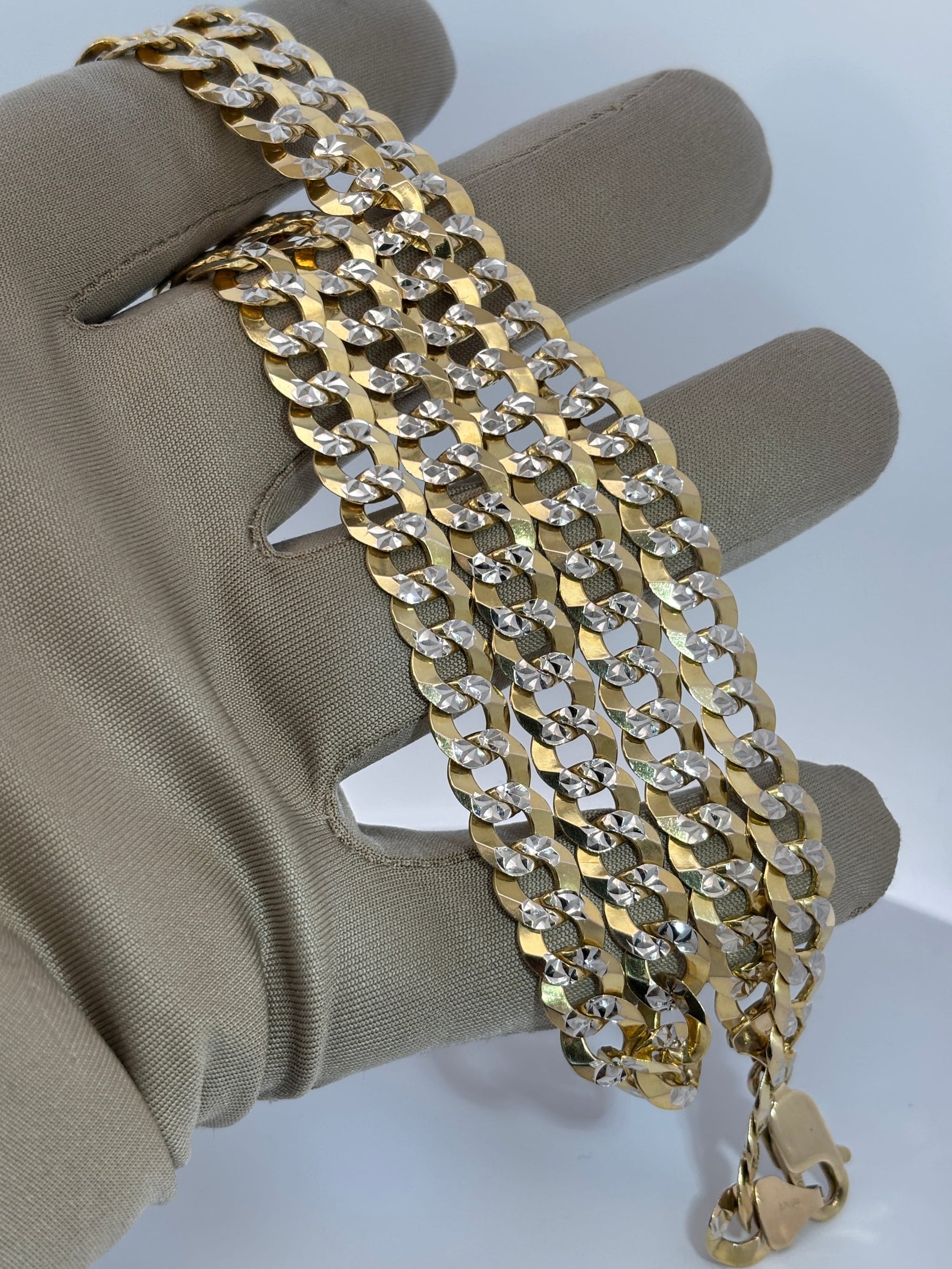 Bijoux Liquidation | Remise à Neuf 8.5mm flat curb diamond cut