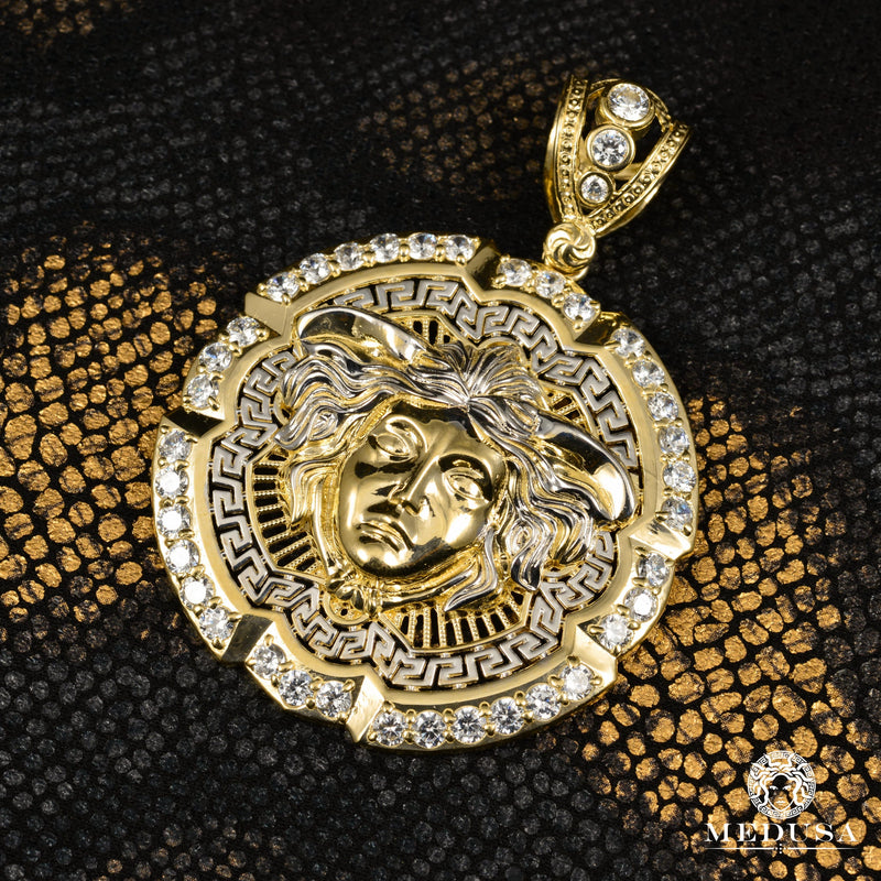Pendentif en Or 10K | Médaillon Athéna F4 36mm / Or 2 Tons