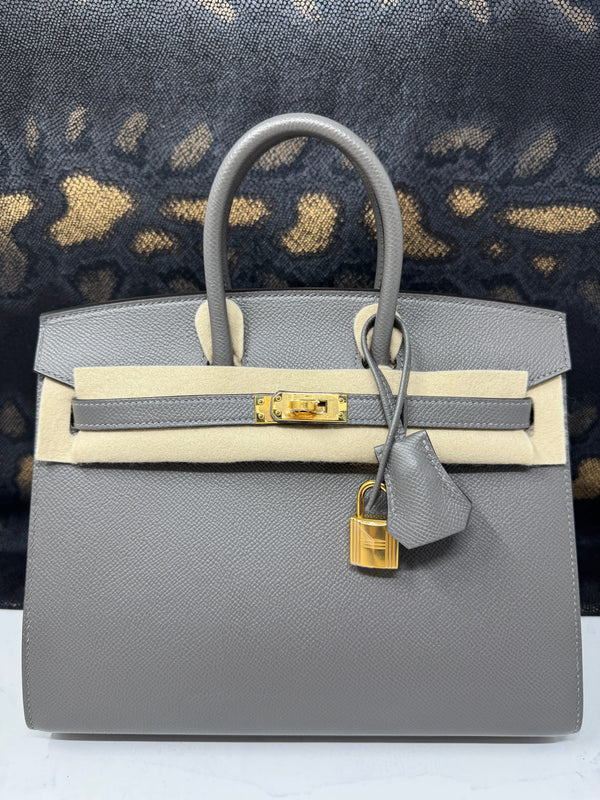 Hermès Birkin 25 Epsom Gris Meyer Gold Hardware Handbags