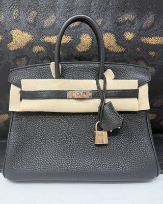 Birkin 25 Togo Noir Rose Gold Hardware