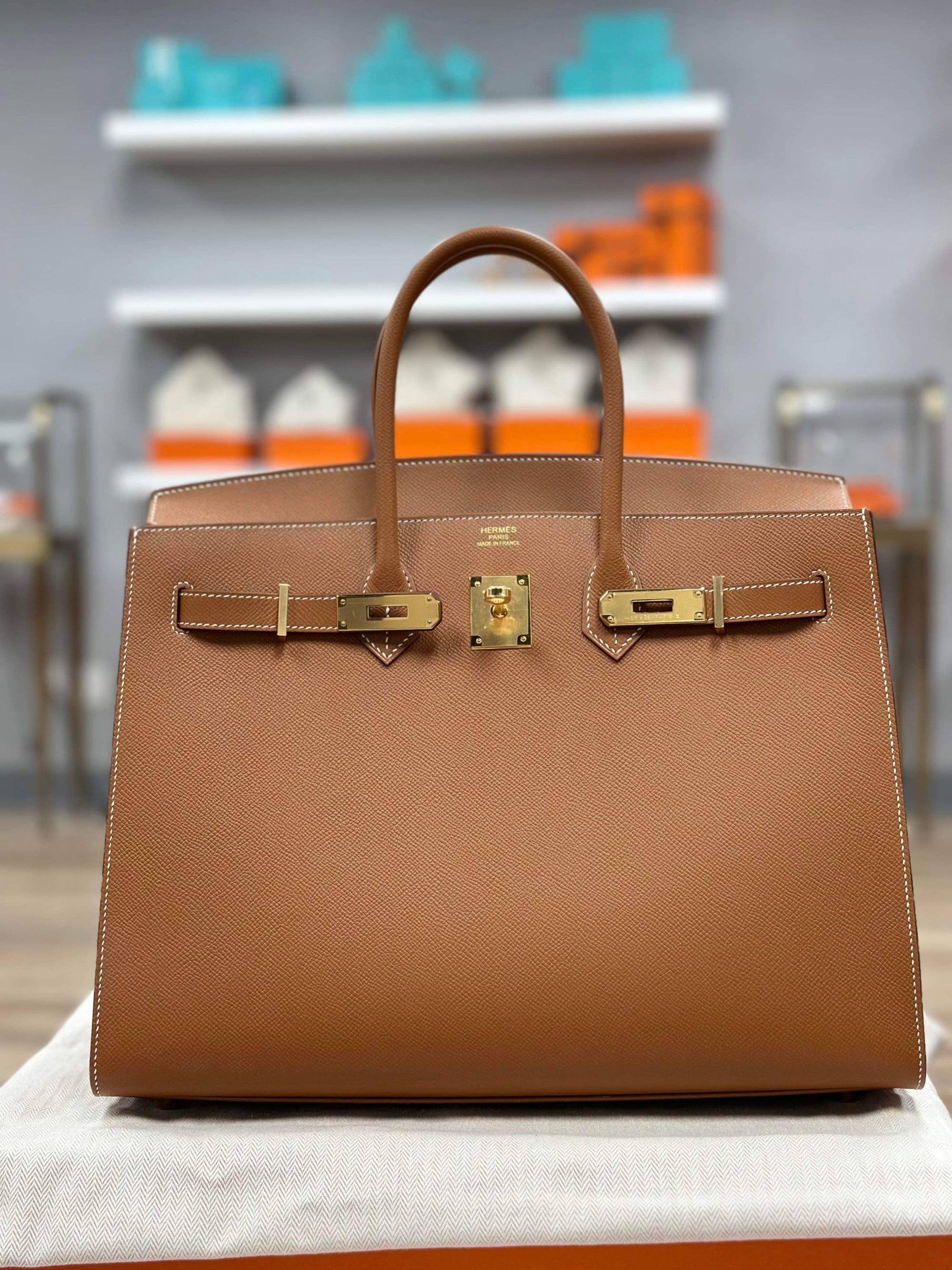Hermès Birkin 35 Gold Epsom Gold Hardware BRAND NEW Sacs à