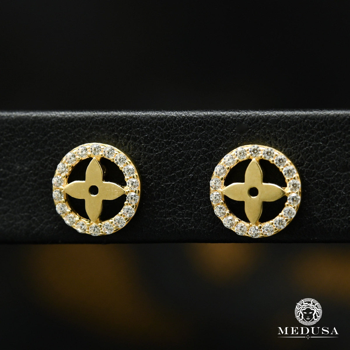 Studs à visser - Or 10K jaune pierre cz & perle - BOG1136