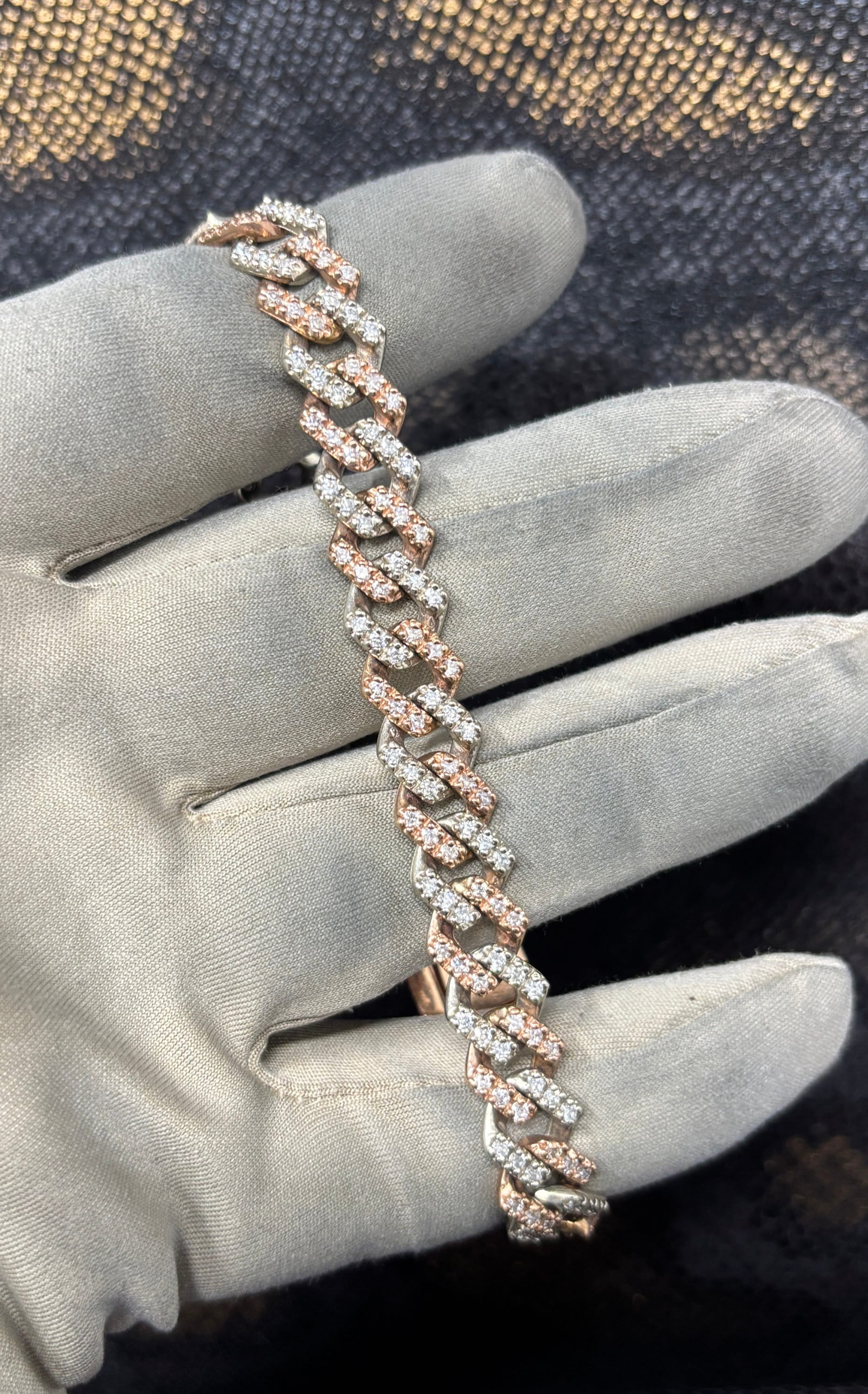 Bijoux Liquidation | Neuf Bracelet 10mm cuban prong 2 tons
