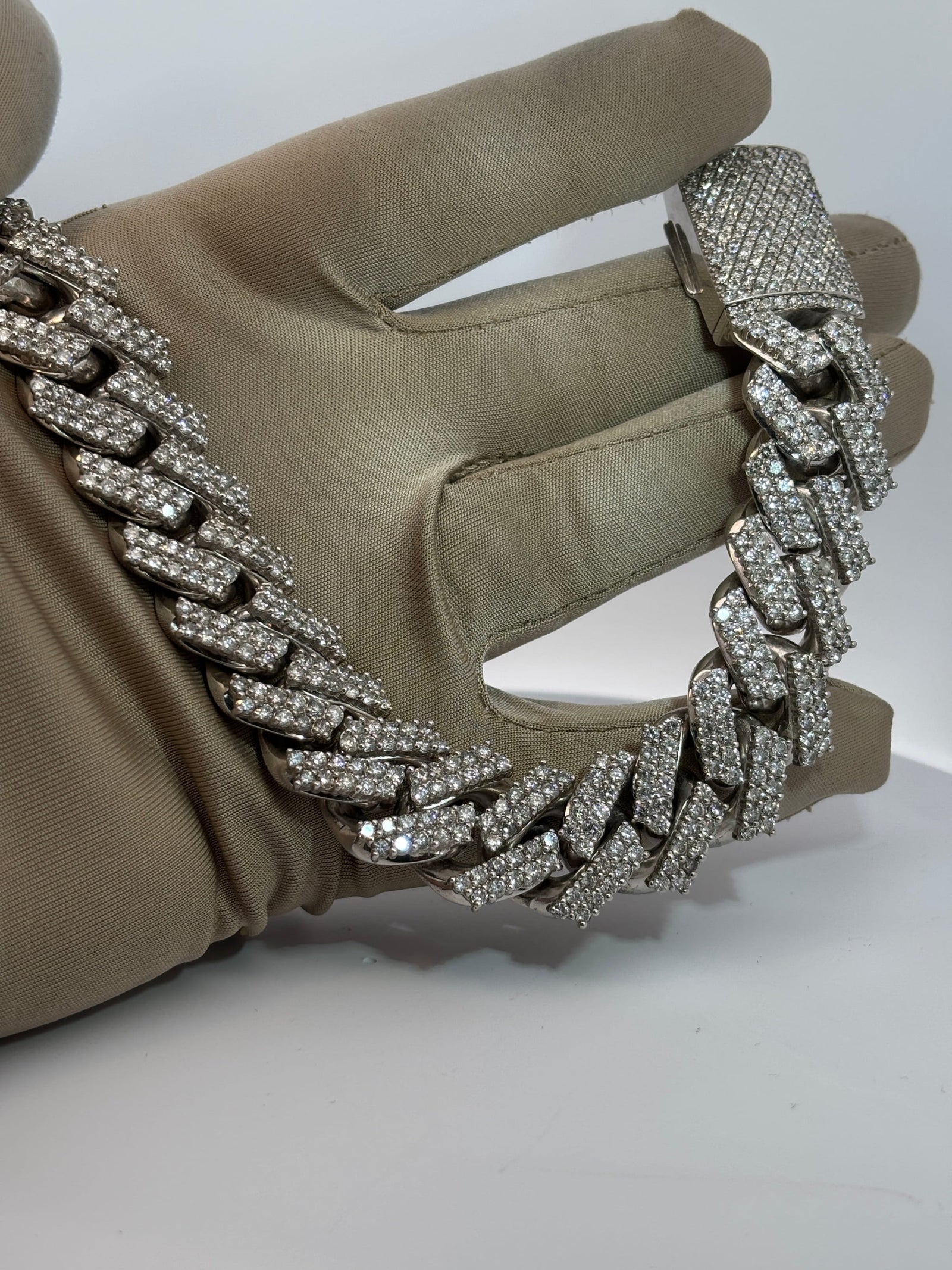 Bracelet 20mm Cuban prong diamant