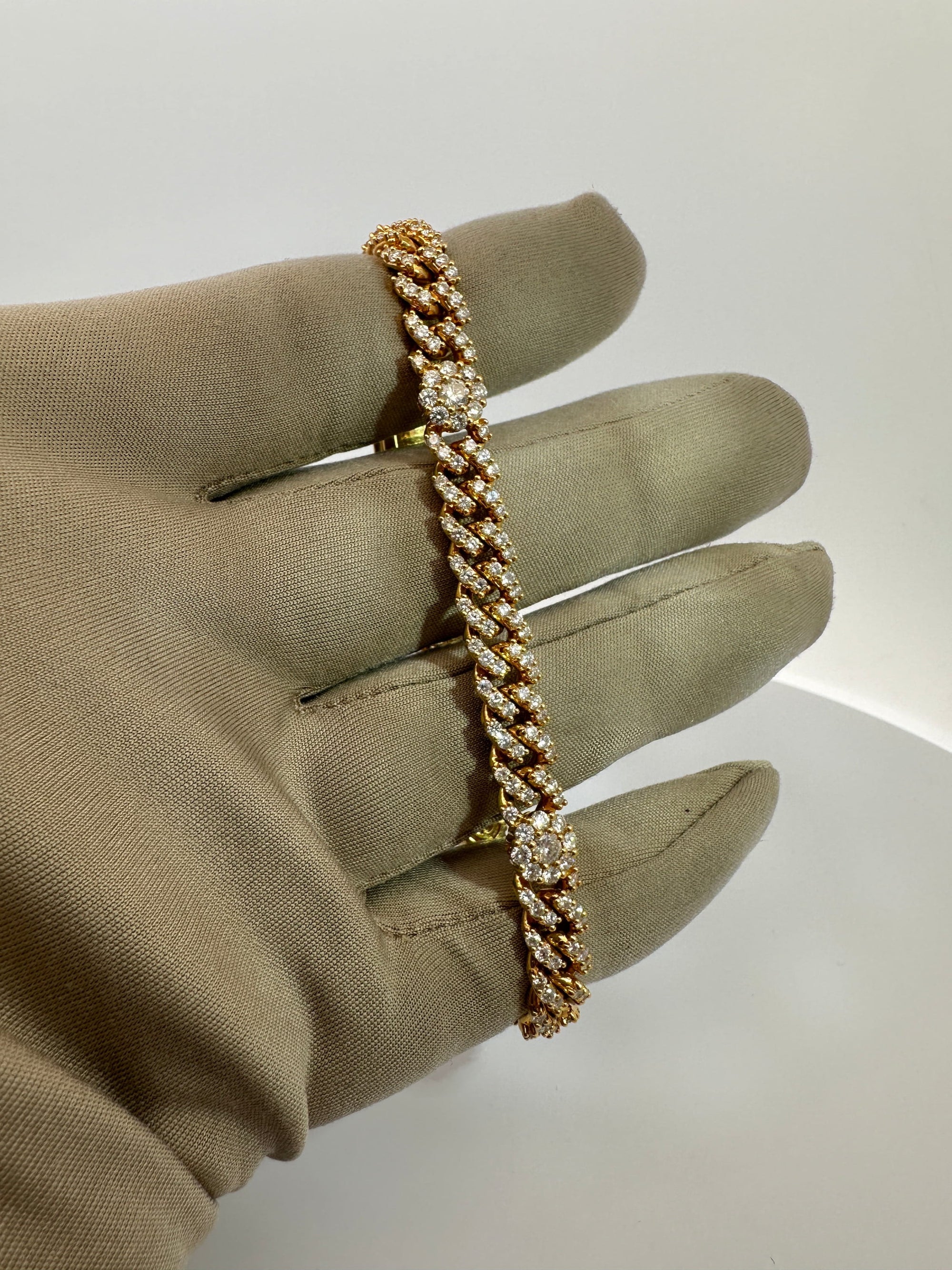 Bracelet 8mm cuban flower diamant - NEUF