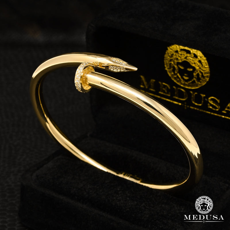 Bracelet Rigide en Or 10K | Bracelet Femme Clou X1 Or Jaune