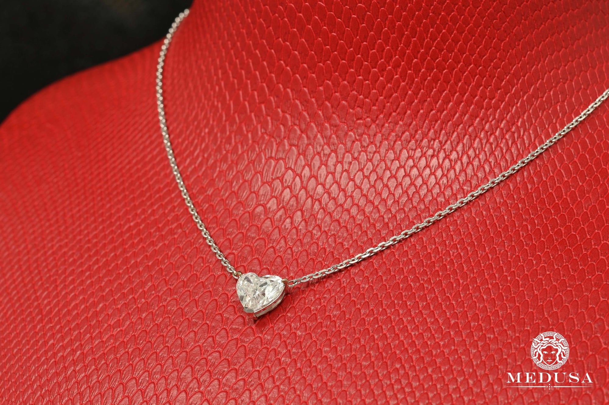Collier Diamant en Platine | Femme Elegant Heart D1
