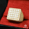 Bague à Diamants en Or 14K | Homme Luxurious D16 - Princess Cut Jaune