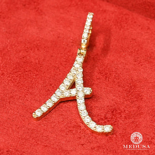 Pendentif Lettre Diamant D4 [A à Z] - Or 2 Tons