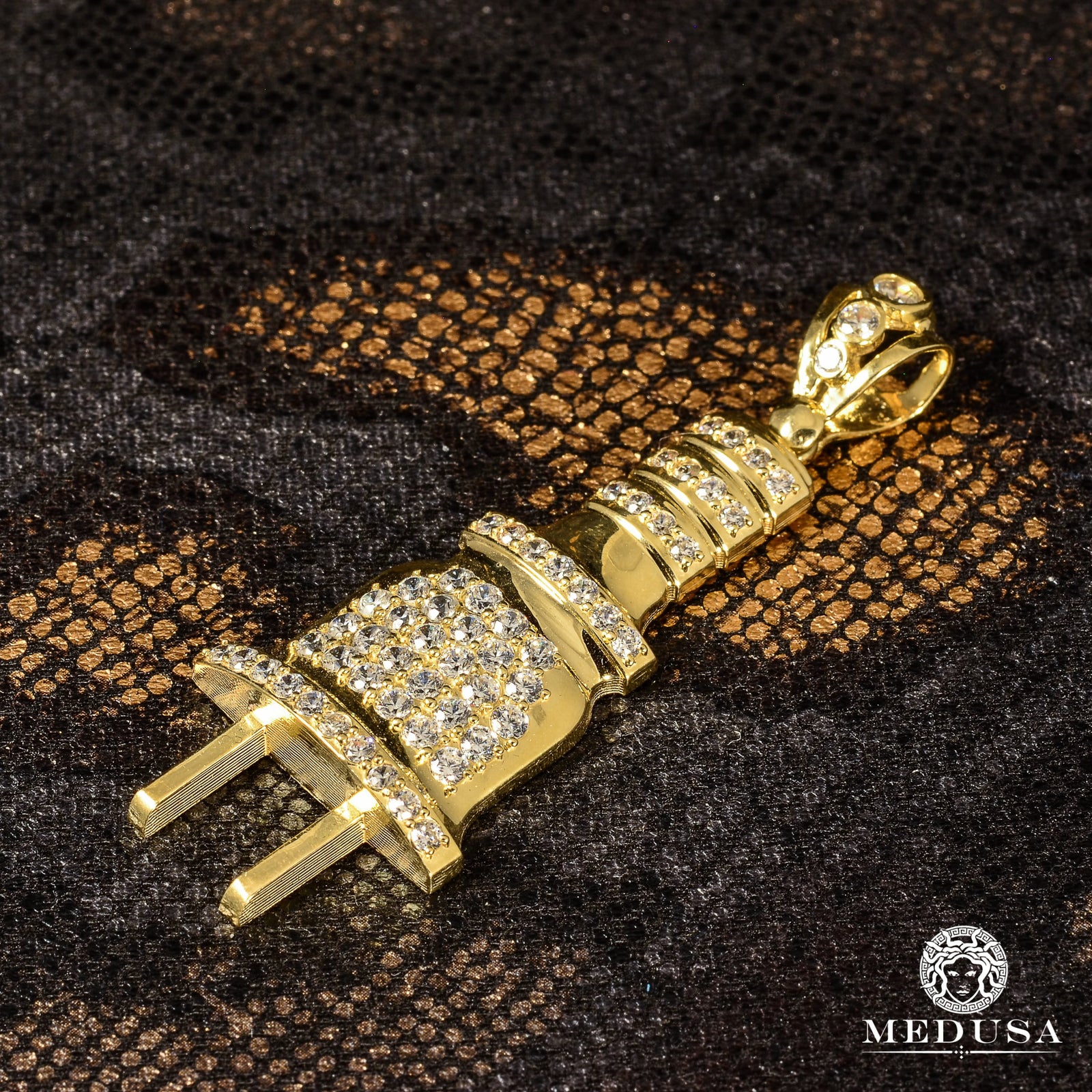 Pendentif en Or 10K | Pendentif Divers Plug X1 35mm / Or Jaune