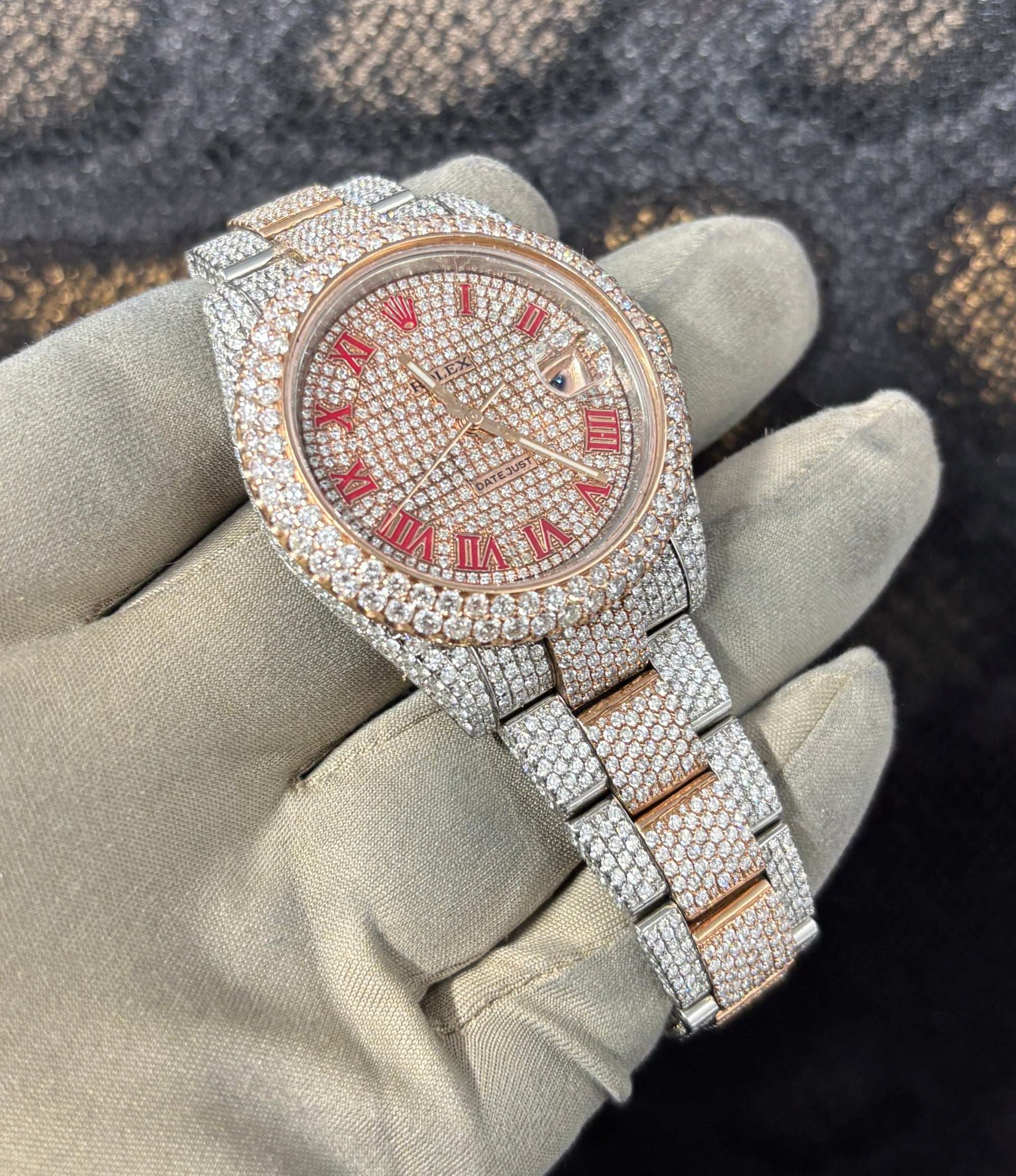 Bijoux Seconde Main | Remise à Neuf Rolex 41mm Iced Honeycomb setting