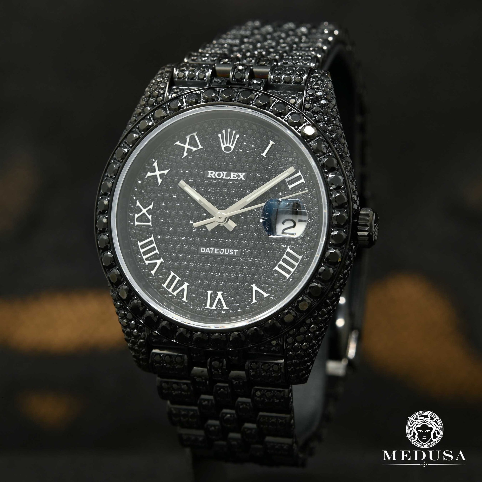 Montre Rolex | Montre Homme Rolex Datejust 41mm - Black Diamond Or Noir