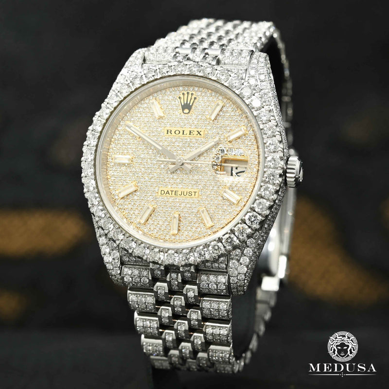 Rolex watch | Rolex Datejust Men&#39;s Watch 41mm - Jubilee Full Honeycomb Baguette Inverted Stainless