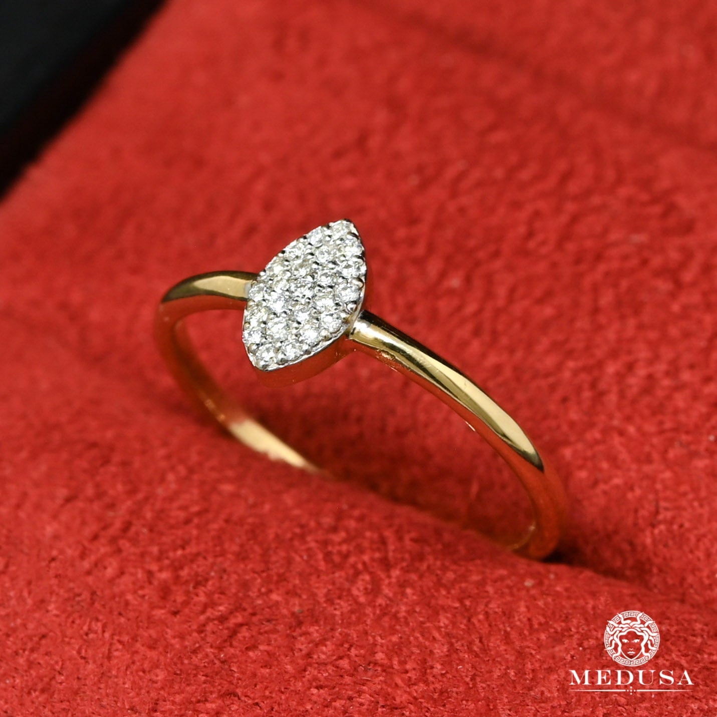 Bague à Diamants en Or 14K | Bague Fiançaille Solitaire F37 - MA1024 Or Jaune