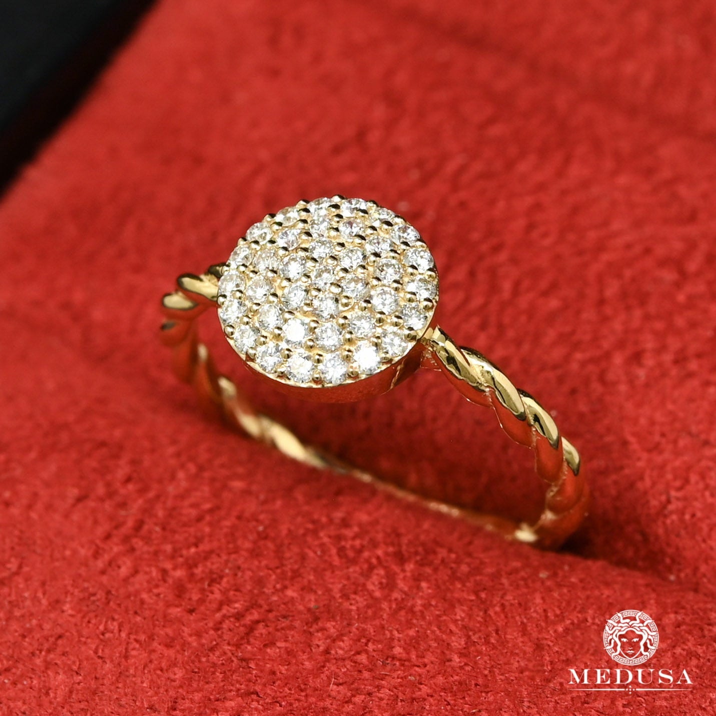 Bague à Diamants en Or 14K | Bague Fiançaille Solitaire F40 - MA0912 Or Jaune