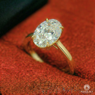 Solitaire LAB D5 - Oval Cut - Or Jaune / 1.00CT / Plain
