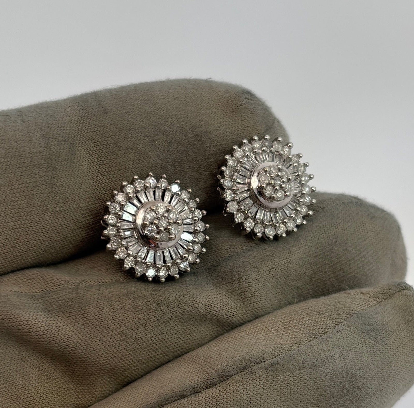 Baguette diamond studs 