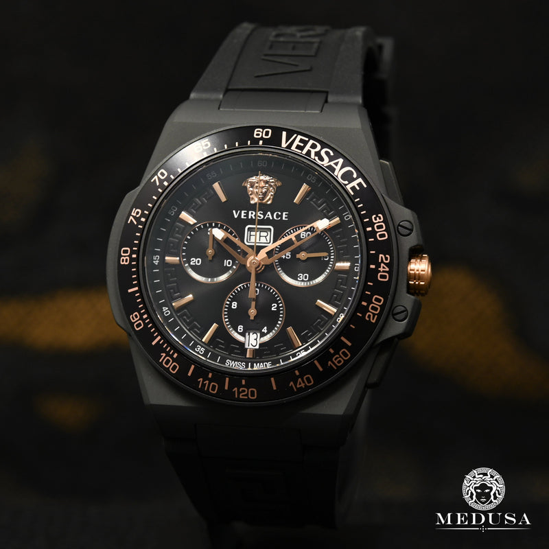 Montre Versace | Montre Homme Versace Greca Extreme Chrono - VE7H00323 Or Rose 2 Tons