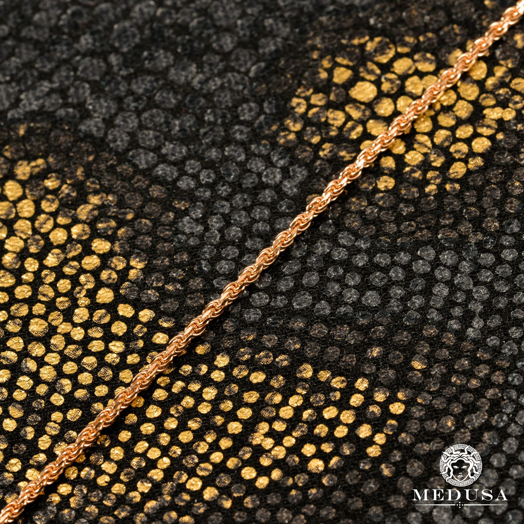 10K Gold Chain | 1.5mm chain Rope Rose gold