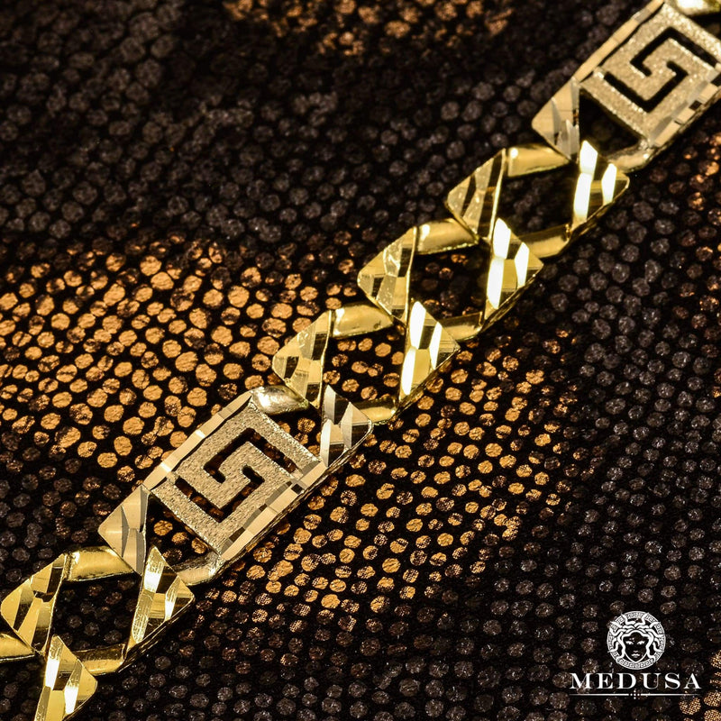 10K Gold Bracelet | Men&#39;s Bracelet 10.5mm Bracelet Gianni M8 8&#39;&#39; / Gold 2 Tones