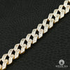 Bracelet à Diamants en Or 14K | Bracelet Homme 10mm Bracelet Cuban Baguette 8’’ / Or Jaune