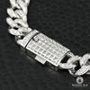 Bracelet à Diamants en Or 10K | Homme 10mm Cuban Diamant Blanc