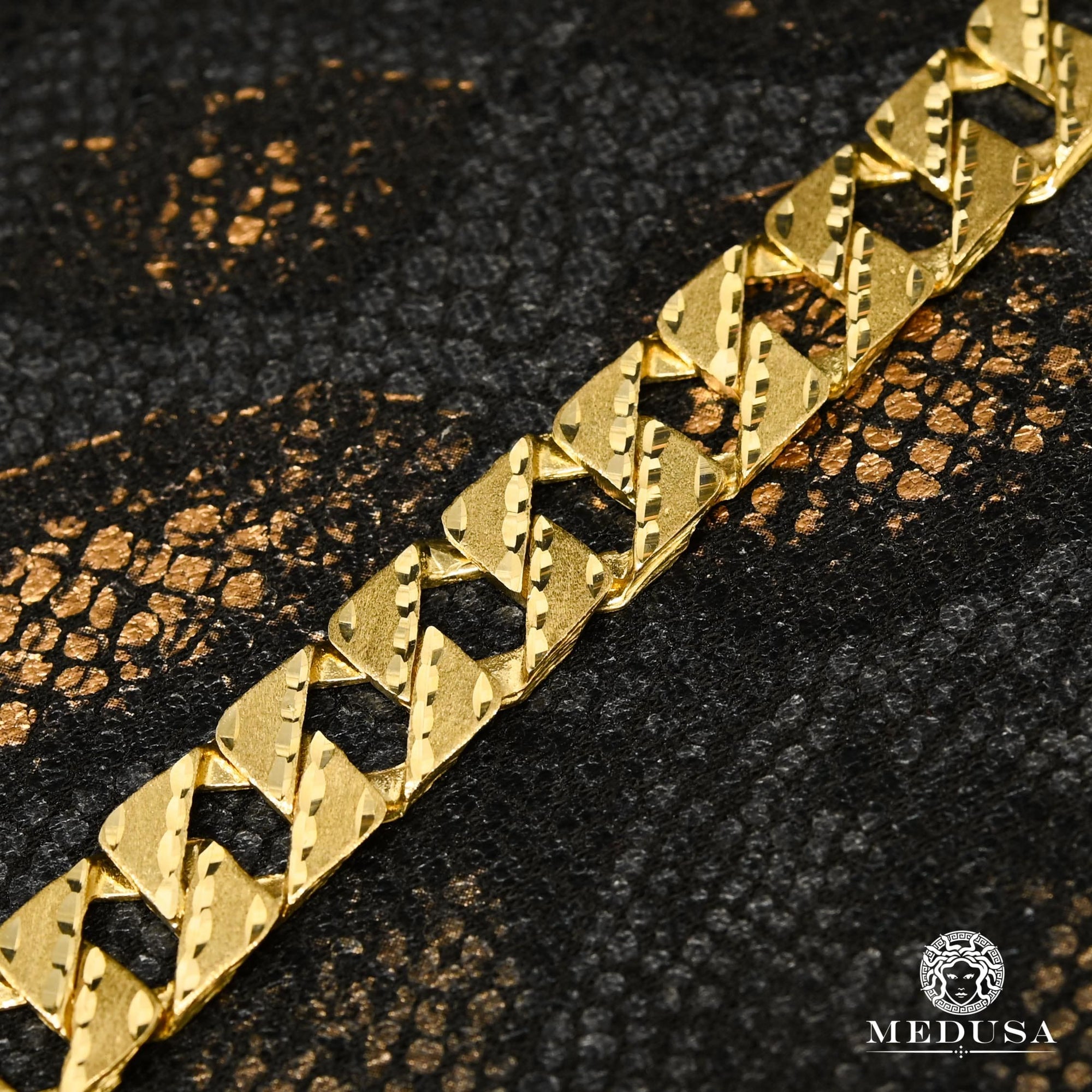 10K Gold Bracelet | Men's Bracelet 10mm Meshy Bracelet M-CBE