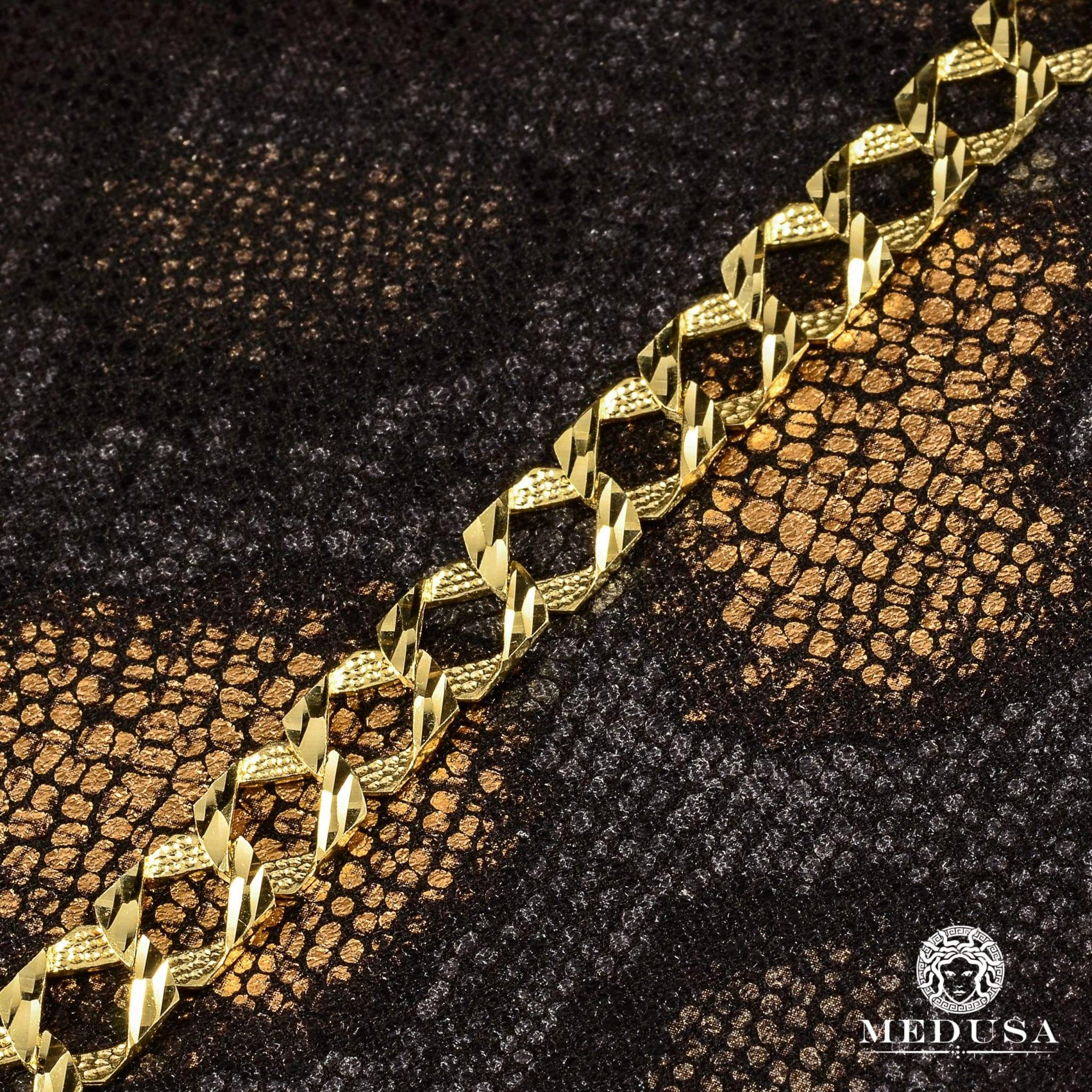 10K Gold Bracelet | Men's Bracelet 10mm Meshy Bracelet M447 8'' / Yellow Gold
