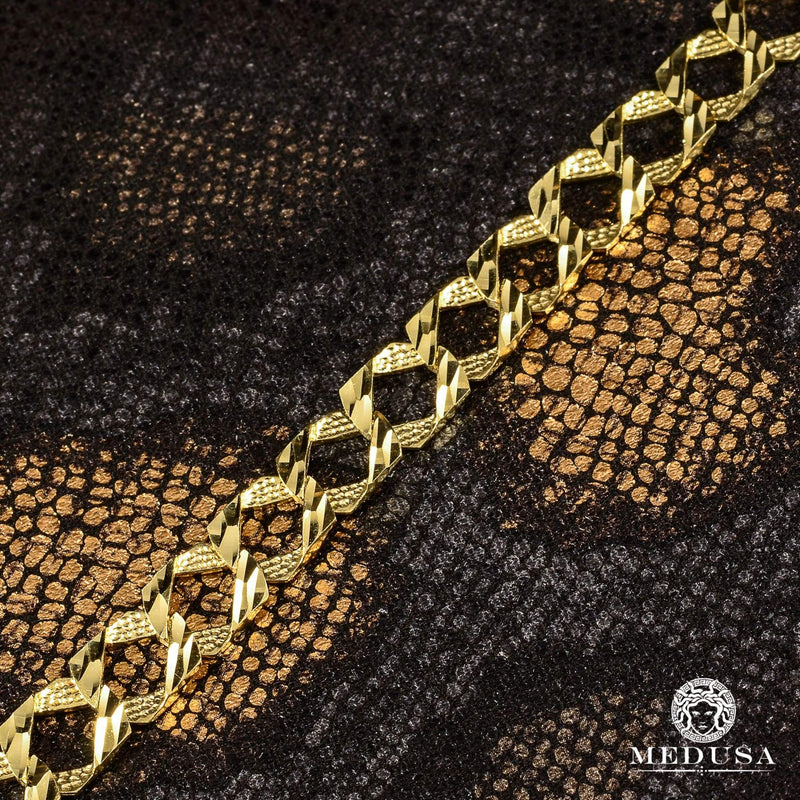 10K Gold Bracelet | Men&#39;s Bracelet 10mm Meshy Bracelet M447 8&#39;&#39; / Yellow Gold