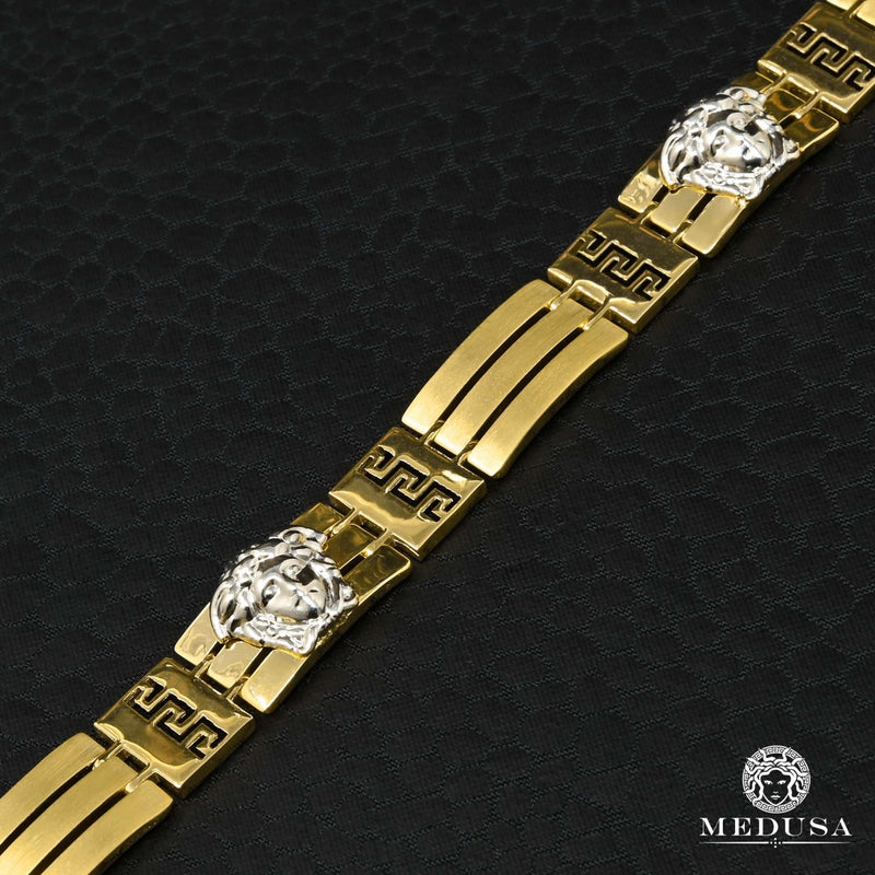 10K Gold Bracelet | Men&#39;s Bracelet 10mm Sparta H3 Bracelet 8.5&#39;&#39; / Gold 2 Tones