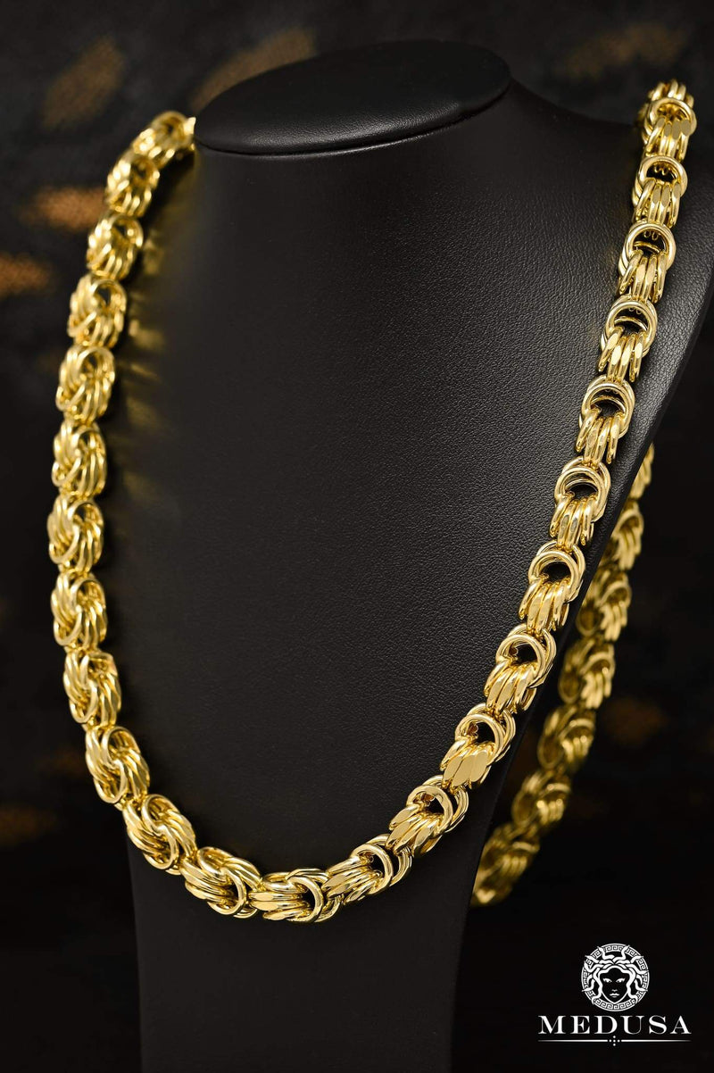 10K Gold Chain | Chain 10mm Byzantine Fancy