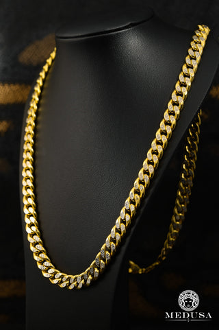 10mm Cuban Diamond Cut  - 18'' / Gold 2 Tones