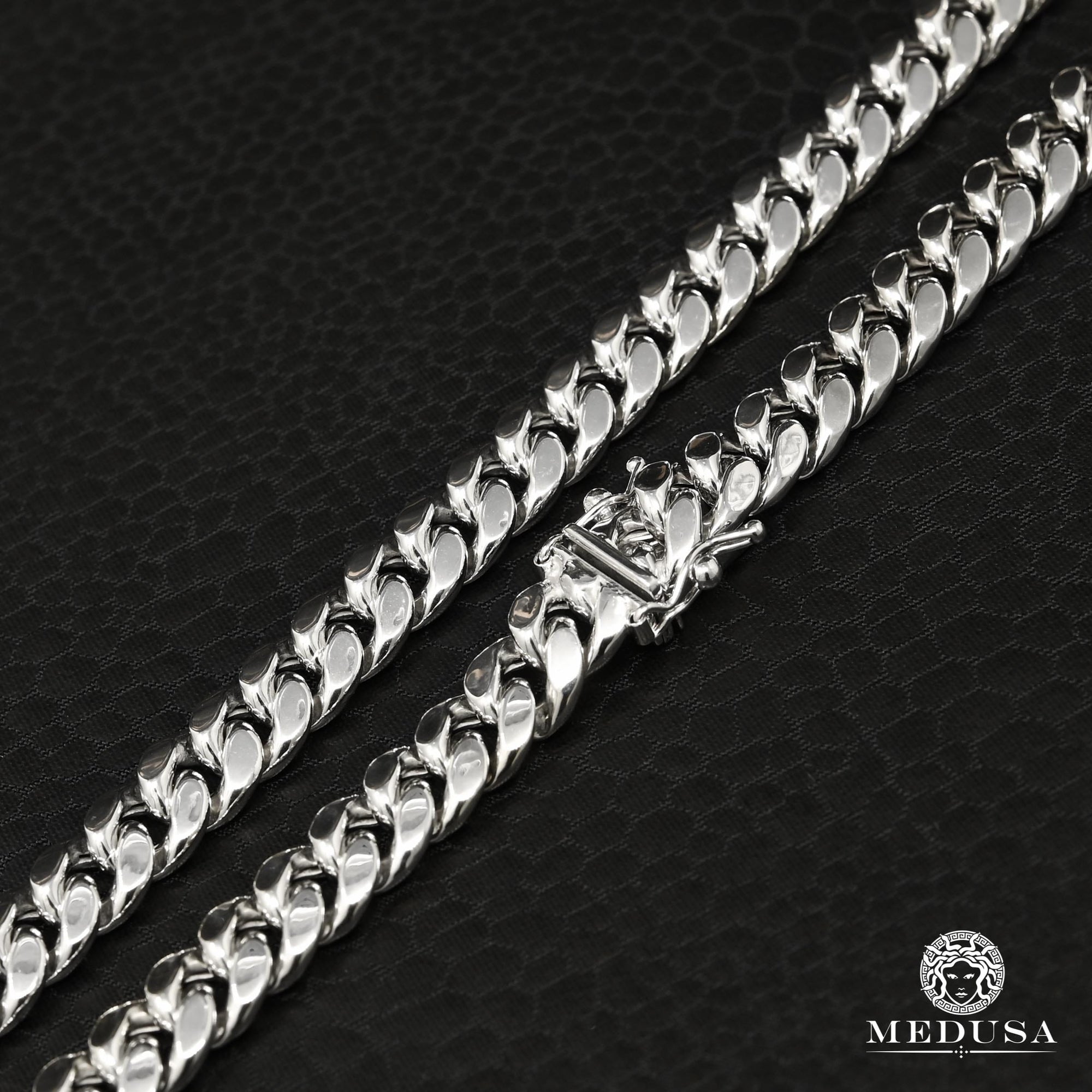 Chaîne en Or 10K | Chaîne 10mm Cuban Link Or Blanc