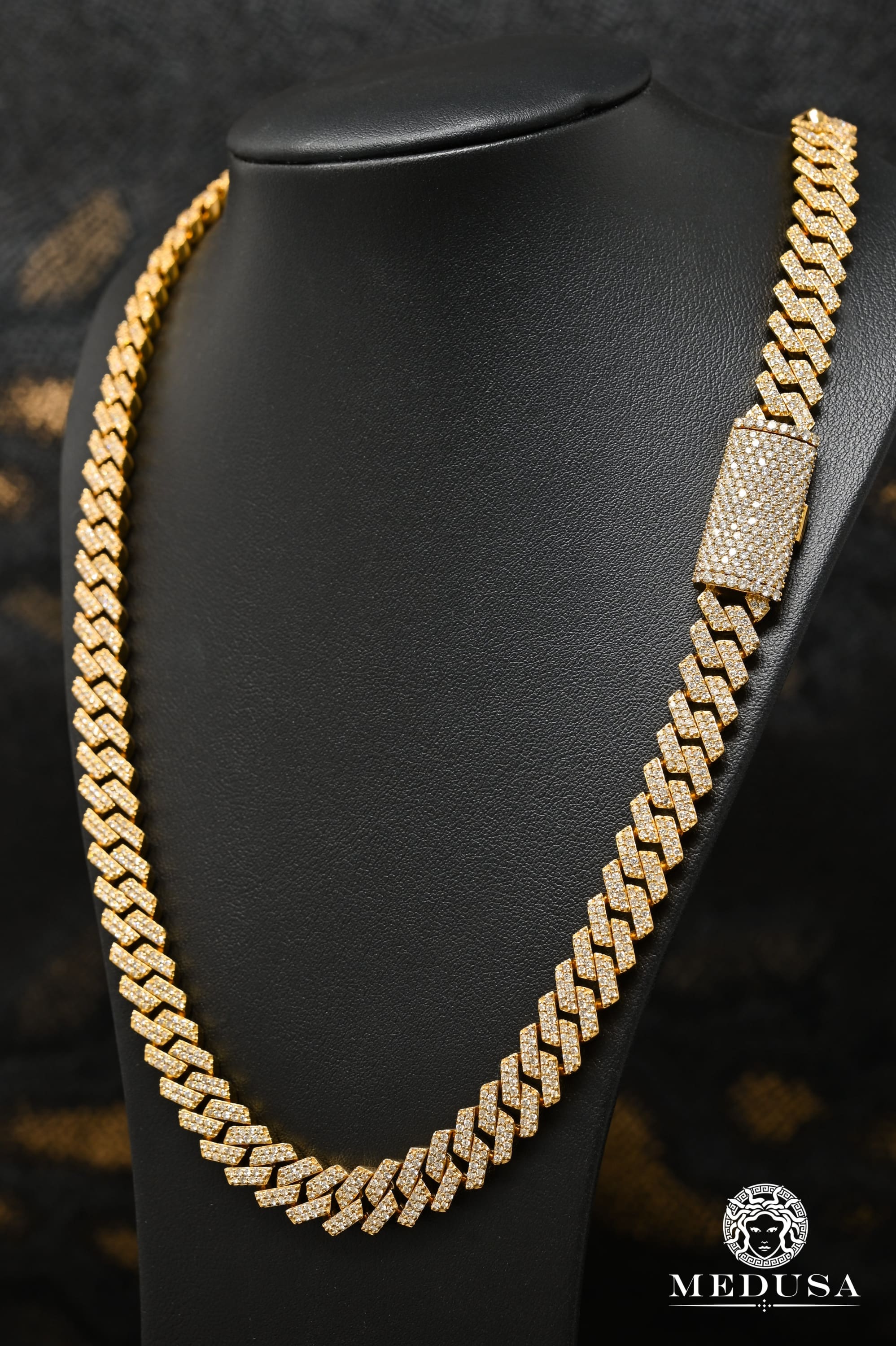 10K Gold Diamond Chain | 10mm Cuban Prong Diamond Chain