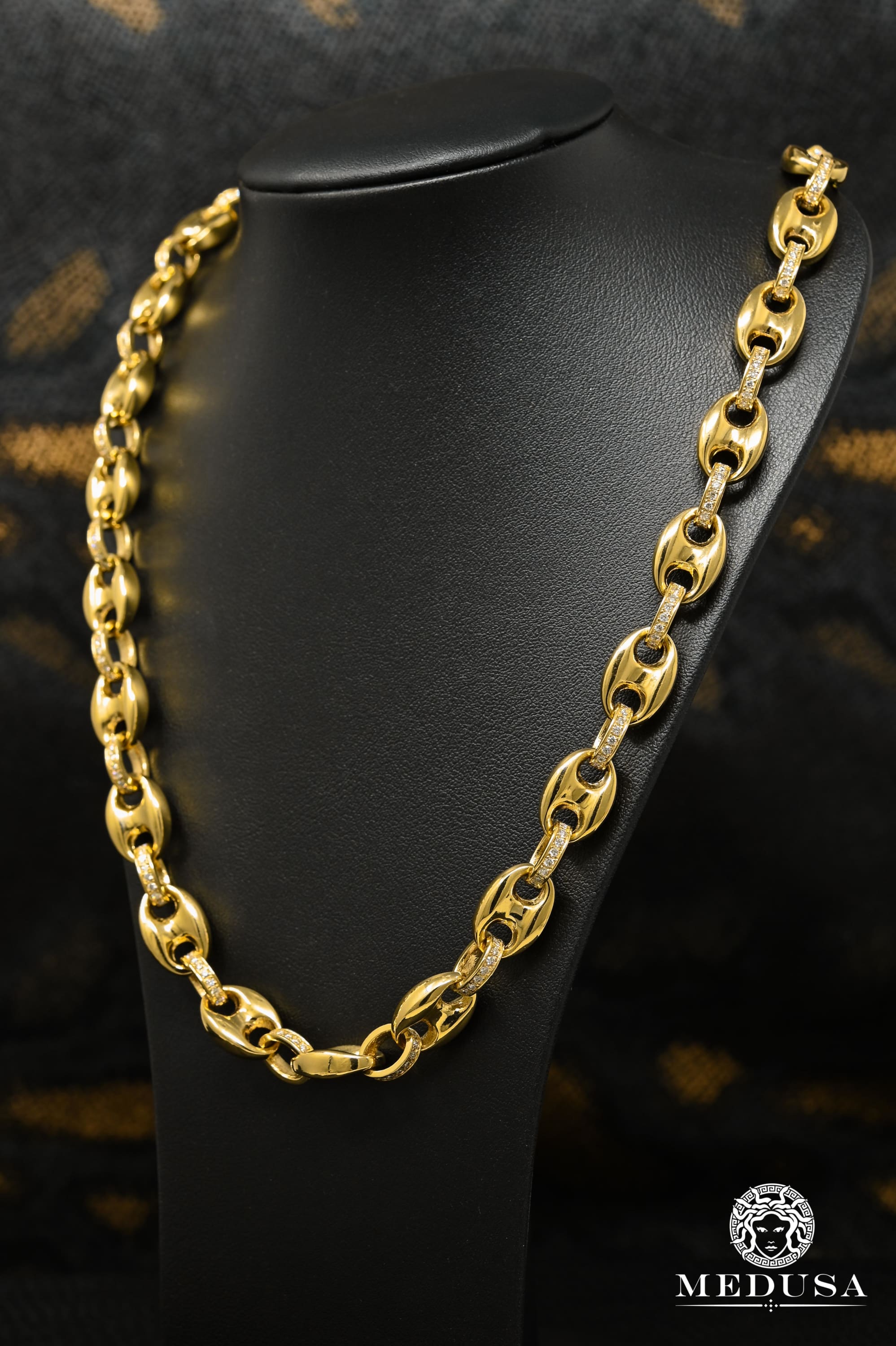 10K Gold Chain | Chain 10mm Gucci Puff Solid - Diamond