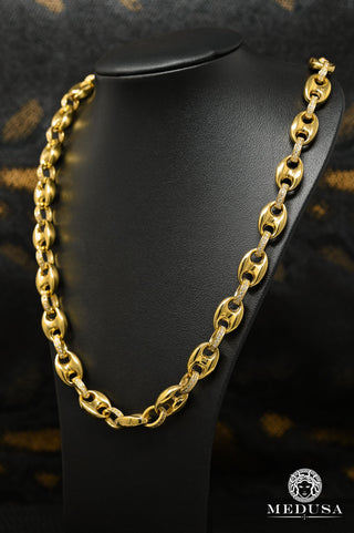 10mm Gucci Puff Solid - Diamond  - 22'' / Yellow Gold