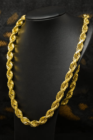 10mm Rope Solid  - 22'' / Yellow Gold