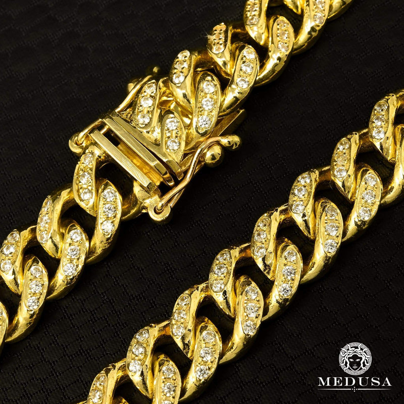 10K Gold Bracelet | Men&#39;s Bracelet 11mm Cuban Link Bracelet